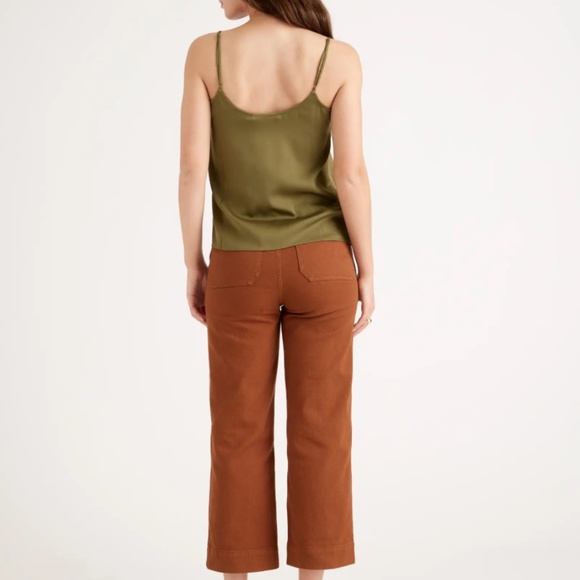 🏵️NWT - QUINCE ORGANIC STRETCH COTTON TWILL WIDE-LED CROP PANTS🏵️ - Picture 8 of 15